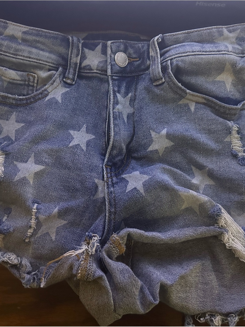Women's Star-Print Denim Shorts - Blue